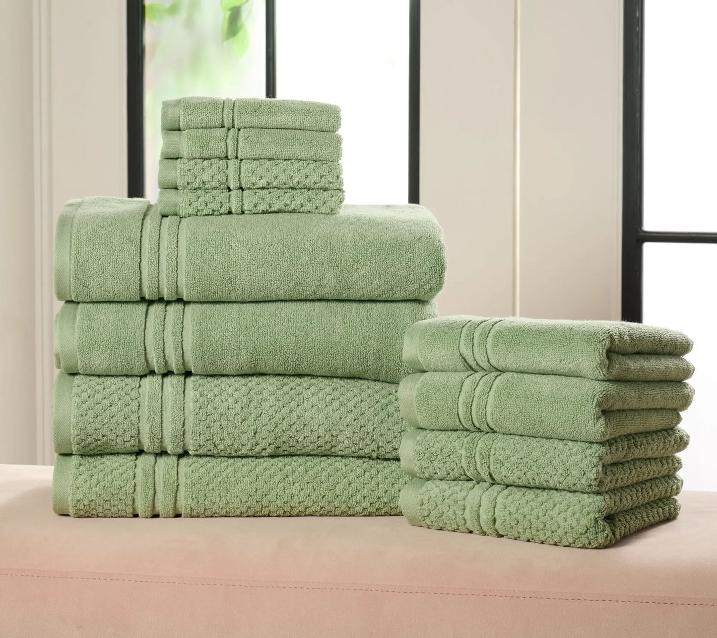100% Cotton 12-Piece Towel Set for Luxury & Absorbency